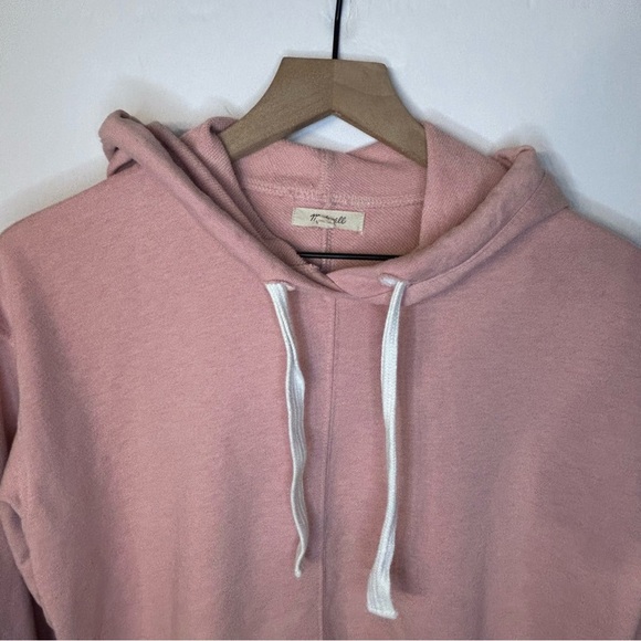 Madewell Bell-Sleeve Hoodie Sweatshirt in Pink Icing, Size XS - Picture 6 of 11
